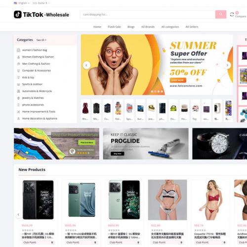 TikTok多语言商城系统源码+落地页 附搭建教程